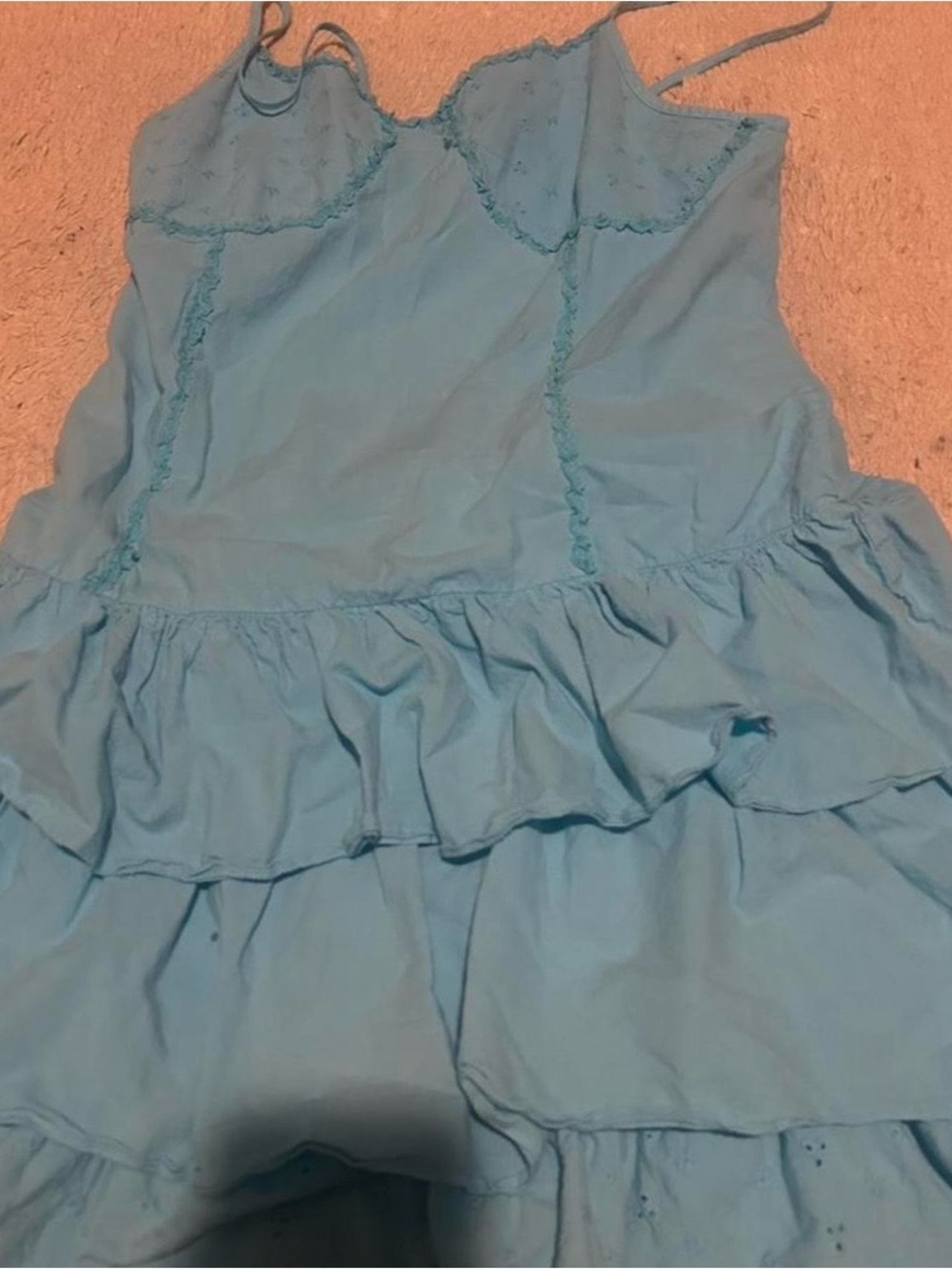 Connections Light Blue Ruffled Midi Dress